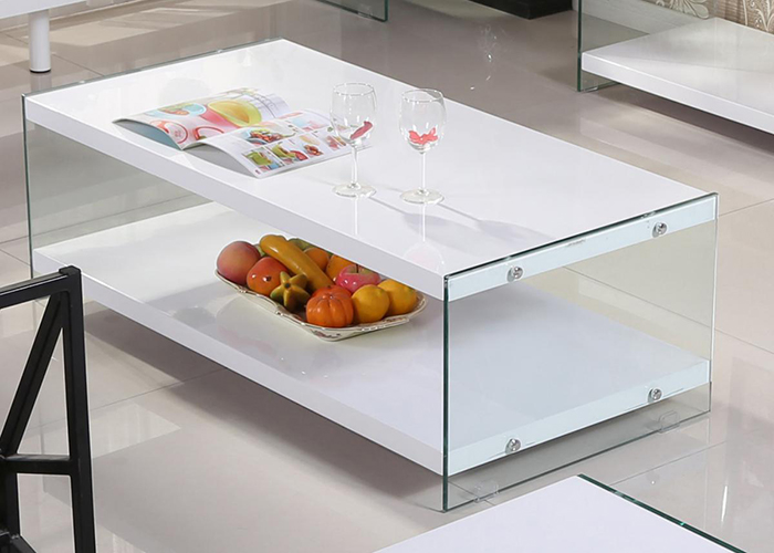 Marco White Glass & Gloss Coffee Table